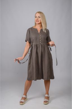 Комфортное платье на любую фигуру 100% лен Бобр - Новый лен фото 2