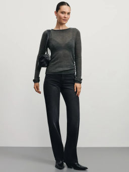 Джемпер с драпировкой с содержанием шерсти / Zarina фото 2