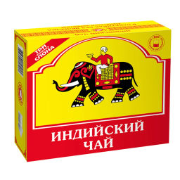 Три дружных слона/ 100 /ЧЁРНЫЙ / (192) чай черный без ярлыч вес 1,8 г*100 пак (Рязанская ЧФ)