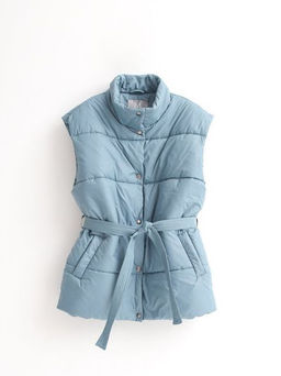 Жилет со стойкой oversize эвкалипт