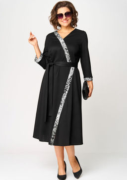 Платье EVA GRANT 7220Н черный + серый