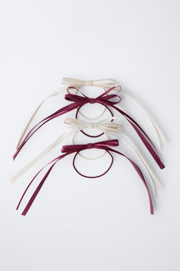 PACK OF FOUR BOW SCRUNCHIES - Zara фото 4