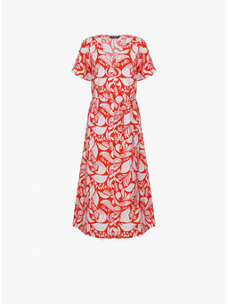 Туника пляжная Indefini из вискозы оранжевая  фото 16