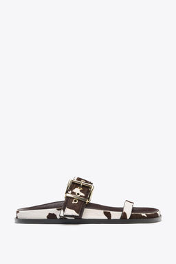 ANIMAL PRINT LEATHER SANDALS