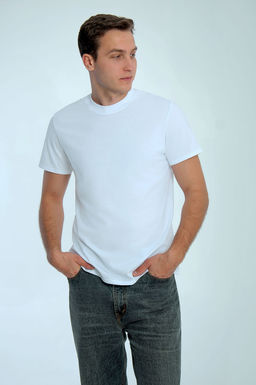 Арт. 61112/9 Футболка мужская 48-58 (6 шт) Цвет:белый