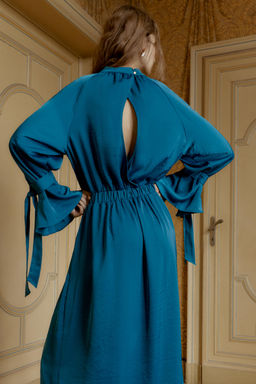 SATIN MIDI DRESS WITH BOWS - Zara фото 6