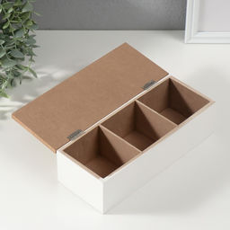 Шкатулка для чая с делениями «Лесные звери», дерево, 23×9×8.3 см