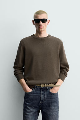 JERSEY REGULAR FIT ALGOD?N / Marr?n - Zara фото 2