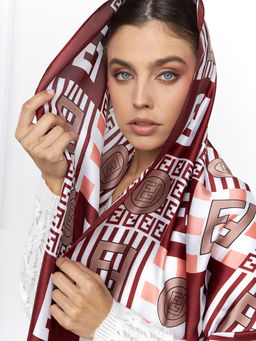 Большой, мягкий, тонкий и очень нежный двусторонний палантин с рисунком