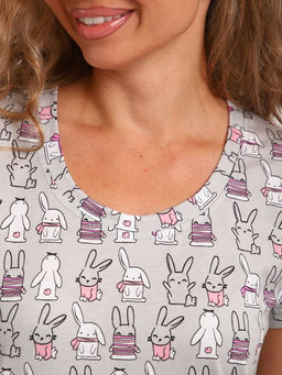 Сорочка ночная женская,мод. 450,трикотаж (46 размер, Зайчата)