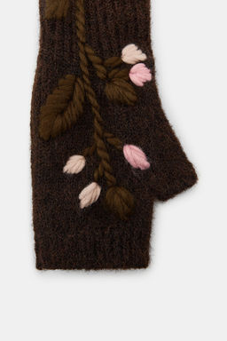 KNIT MITTENS WITH FLORAL EMBROIDERY - Zara фото 4