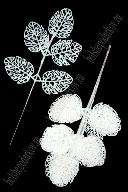 Ветки с глиттером 37*17 см (10 шт) SF-8026, белый - Больше подарков фото 2