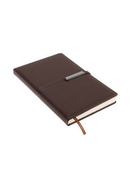 Ежедневник недатированный А5, с хлястиком, 112 листов, в линейку, пвх, коричневый - Simaland фото 2