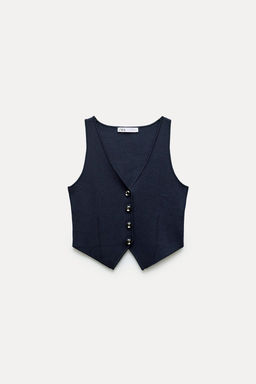 PLAIN KNIT SHORT VEST - Zara фото 5