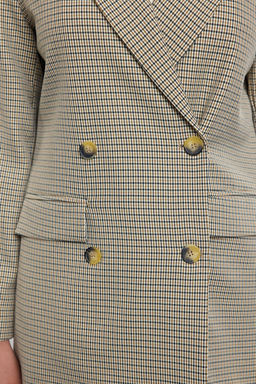 TRENDYOLMILLA Kahverengi Kazayag? Desenli Dokuma Blazer Ceket TWOAW25BC00036  фото 4