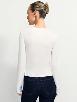 Лонгслив в рубчик из вискозы / Zarina  фото 6