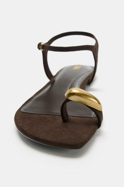 SANDALIA DETALLE MET?LICO / Marr?n - Zara фото 5
