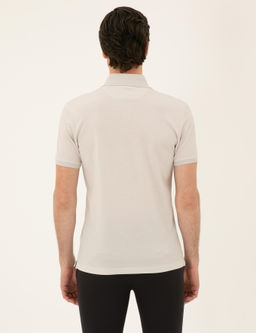 A__k Gri Slim Fit Polo Yaka Merserize T-shirt