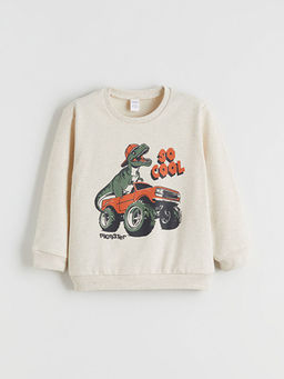 Bask?l? Erkek ?ocuk Sweatshirt