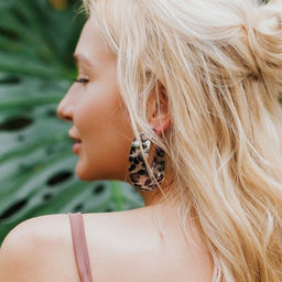 Серьги кольца QF Тёмный леопард d=4.5 см фото 2