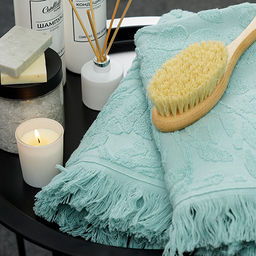 Набор махровых полотенец VERSAL 2 шт. (50х90 - 1 шт., 70х140 - 1шт.), 100% хлопок, 450 гр./кв.м. Сирень - Традиция фото 18