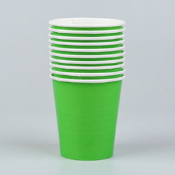 Цена за 10 шт. Стакан бумажный, однотонный, цвет салатовый, 205 мл - Страна карнавалия фото 2