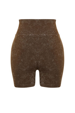 TRENDYOLMILLA Siyah Seamless/Dikissiz Y?kamal? Orme Spor Sort/K?sa Tayt THMSS23TY00034  фото 9