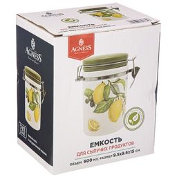 БАНКА AGNESS ЛЕМОН ТРИ 9,5*15 СМ 600 МЛ  фото 2