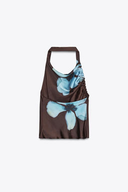 FLORAL PRINT SATIN TOP - Zara фото 15