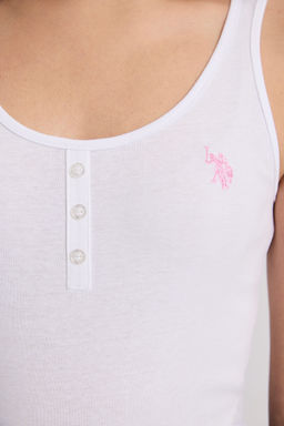 Kad_n Beyaz Kare Yaka Basic Ti__rt - U.s. polo assn фото 6