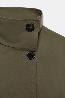 TRENCH CORTA CRUZADA / Khaki oscuro - Zara фото 7