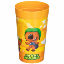 Цена за 3 шт. Стакан пластиковый 380мл "МИ-МИ-МИШКИ" оранжевый