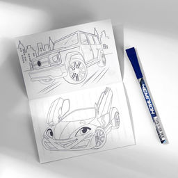 Цена за 2 шт. Подарочный набор блокнот с раскраской А6 и ручка Тачки - Artfox фото 3