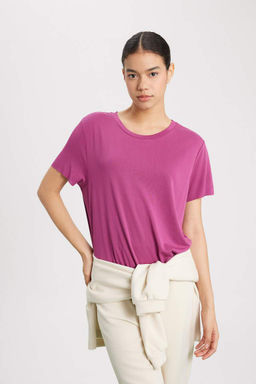 DeFactoFit Oversize-футболка премиум-класса для спортсменов с круглым вырезом и короткими рукавами