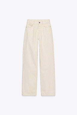Z1975 STRAIGHT HIGH-WAIST FULL LENGTH STRIPED JEANS - Zara фото 6