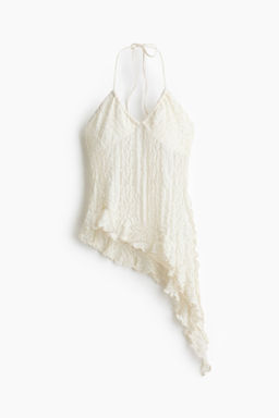 Top playero de encaje con escote halter