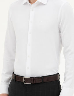 Рубашка Pierre Cardin Slim Fit белая с длинным рукавом
