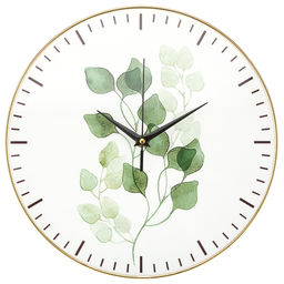 Часы настенные "Флора" д30х2,7см, мягкий ход, циферблат фотопечать, МДФ с золотой окантовкой, без стекла, в коробке (Китай)