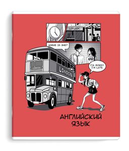 Тетрадь предметная арт. 63427/ 16 "АНИМЕ" АНГЛИЙСКИЙ ЯЗЫК /48 л., А5+, вн.блок - клетка, белый офсет