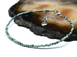 Браслет из циркона шарик граненый 2мм цвет голубой, 19см