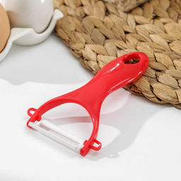 Цена за 2 шт. Овощечистка керамическая Доляна Солнечная, 13 см, красная