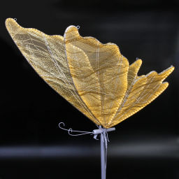 Фигура светодиодная "Волшебная Бабочка" на стойке h-2,08м, длина крыла 100 см, без движения,220v,Теплый белый