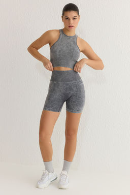 TRENDYOLMILLA Siyah Seamless/Dikissiz Y?kamal? Orme Spor Sort/K?sa Tayt THMSS23TY00034  фото 39