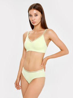 Цена за 2 штуки! Трусы женские слип-бикини в зеленом оттенке