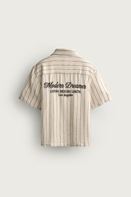 CAMISA RELAXED FIT RAYS BORDADOS / Crudo - Zara фото 8