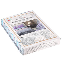 Постельное белье, комплект Евро Макси "Флагман, сиреневый" 2/3, 4 предмета: пододеяльник на кнопках 240х215см, простыня 220х240см, 2 наволочки 70х70см с клапаном-запахом, поплин "Комфорт" 115г/м2, хлопок 100%, упаковка "классическая" ПВХ 34,5х41см, "