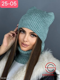 Комплект шапка и снуд для женщин