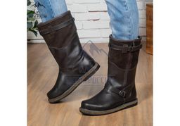 Монголки коричневые с замком, войлочная подошва, - Мирунт фото 4