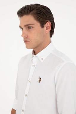 Мужская белая рубашка с длинным рукавом - U.s. polo assn фото 2