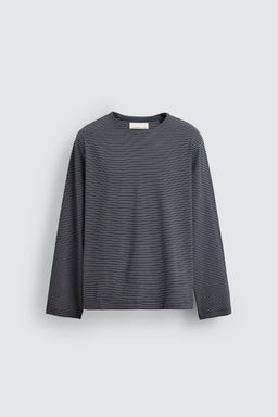 CAMISETA JACQUARD RAYAS / Marino